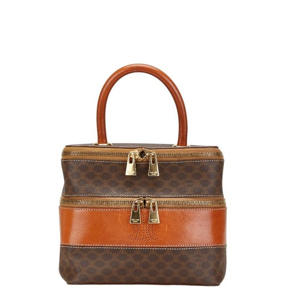 CELINE Brown Leather Vanity Bag - Picture 1 of 10